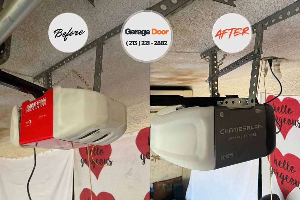 Before and after: garage door repair Amboy, WA